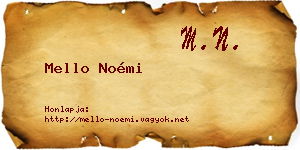 Mello Noémi névjegykártya